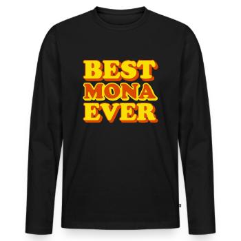 Mona First Name Funny Gift - Men's Premium Organic Long Sleeve Shirt - black - Front - Nico (187cm)