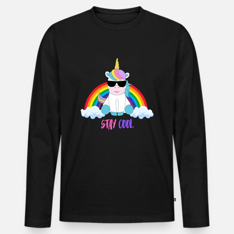 Stay Cool - Männer Premium Bio Langarmshirt - Schwarz