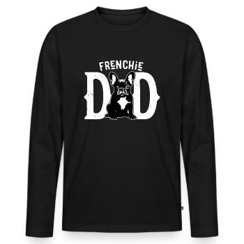 Frenchie Dad Owner French Bulldog - Men's Premium Organic Long Sleeve Shirt - black - Front - Nico (187cm)
