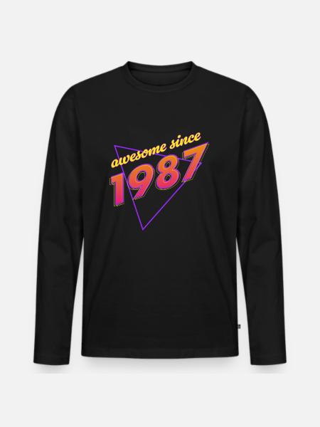 Rétro - Awesome since 1987 - T-shirt manches longues Premium bio Homme - noir