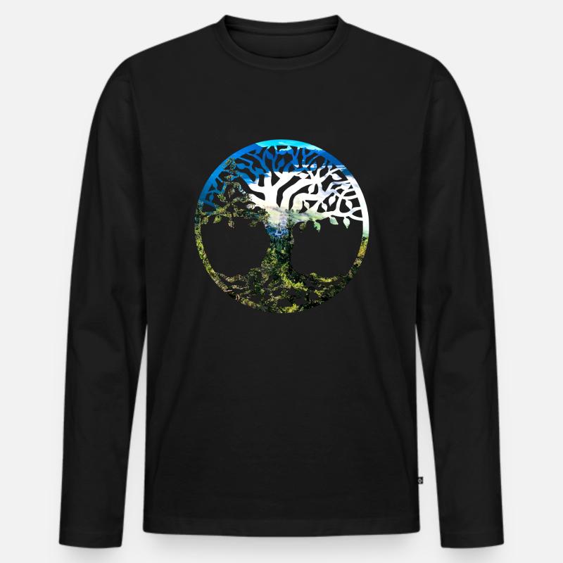 BaumdesLebensZillertal - Männer Premium Bio Langarmshirt - Schwarz