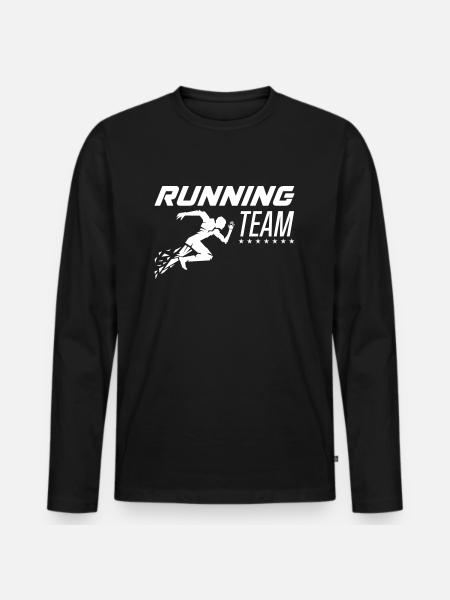 running team - Männer Premium Bio Langarmshirt - Schwarz