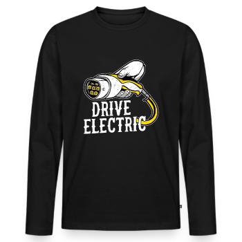 Drive Electric Charge Car EV Driver - Männer Premium Bio Langarmshirt - Schwarz - Vorne - Nico (187cm)
