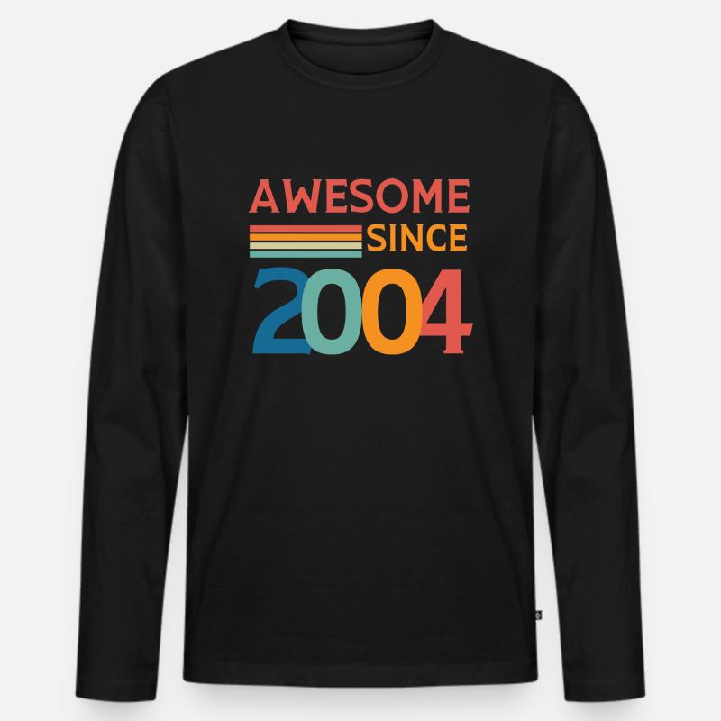 Großartig seit 2004 - Männer Premium Bio Langarmshirt - Schwarz
