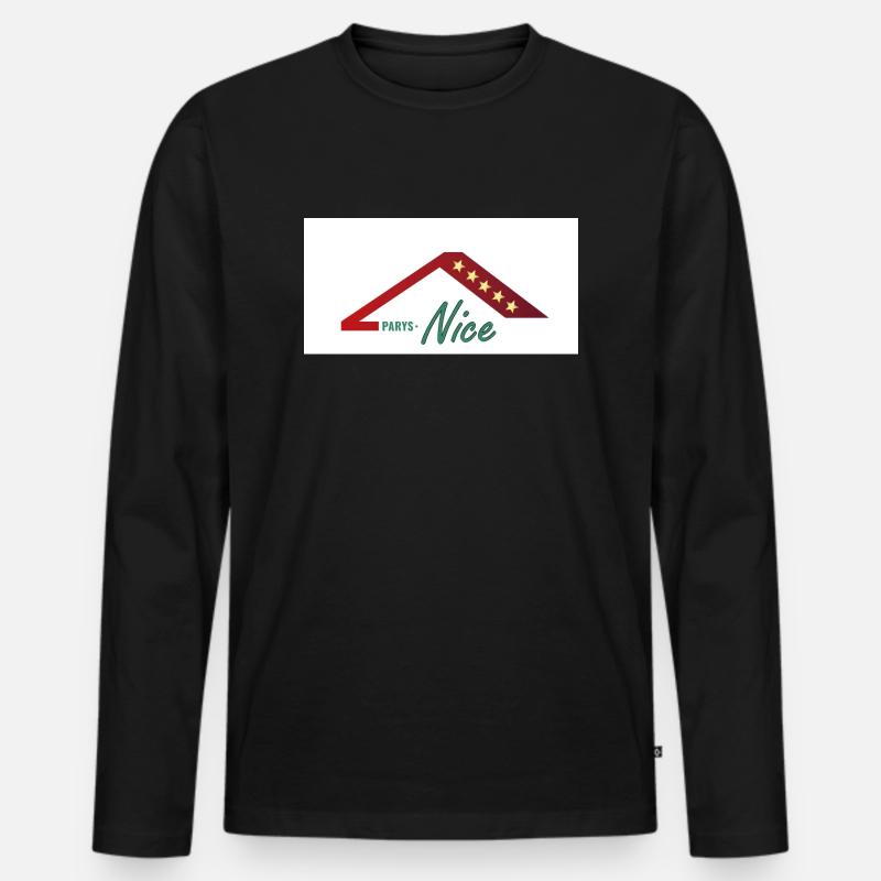 Parys Nice * - Männer Premium Bio Langarmshirt - Schwarz