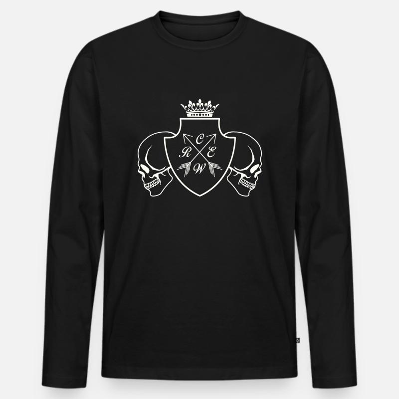 crew skull - Männer Premium Bio Langarmshirt - Schwarz