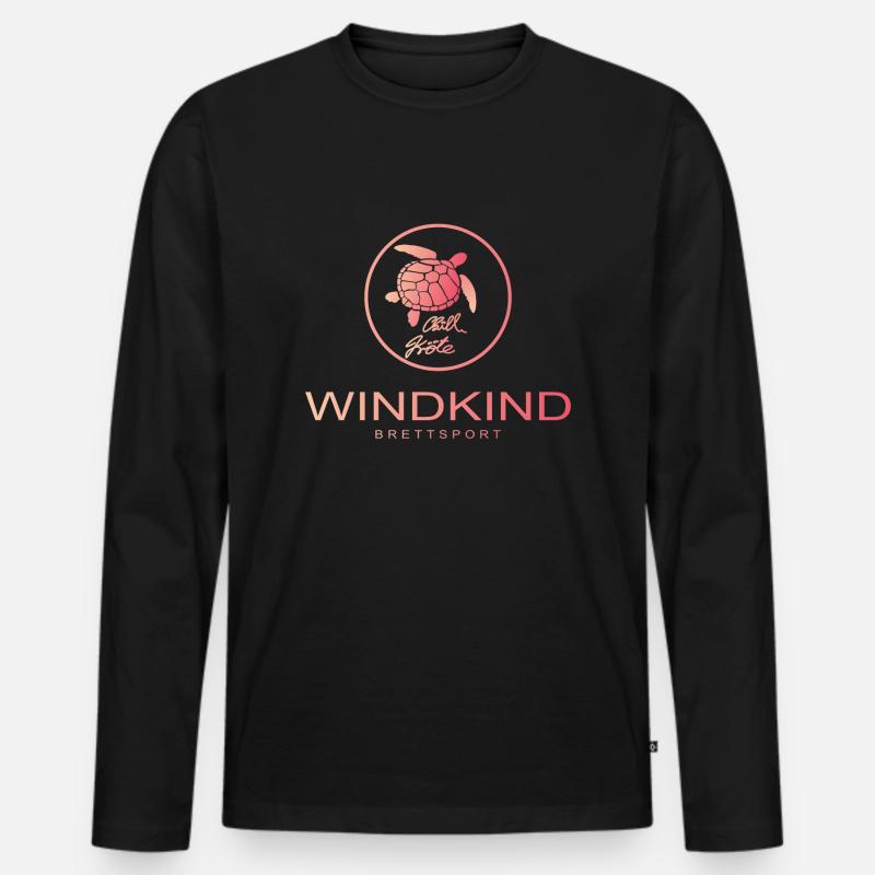 Chillkröte - Männer Premium Bio Langarmshirt - Schwarz