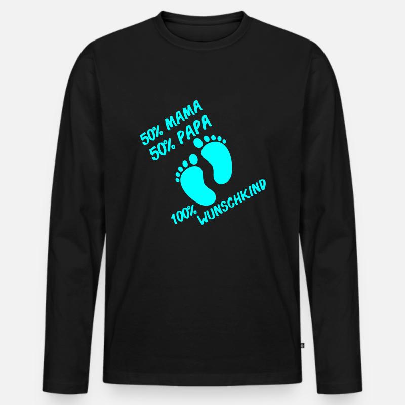 100 wunschkind - Männer Premium Bio Langarmshirt - Schwarz