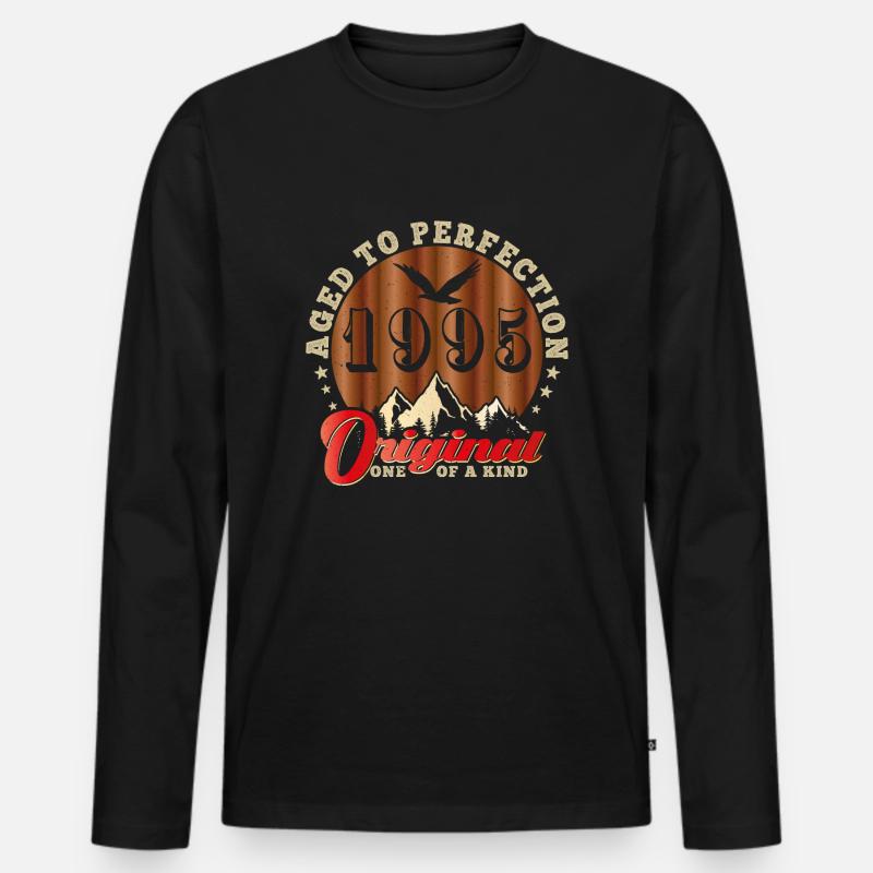 Ikonisches Jubiläum 1995 - Männer Premium Bio Langarmshirt - Schwarz