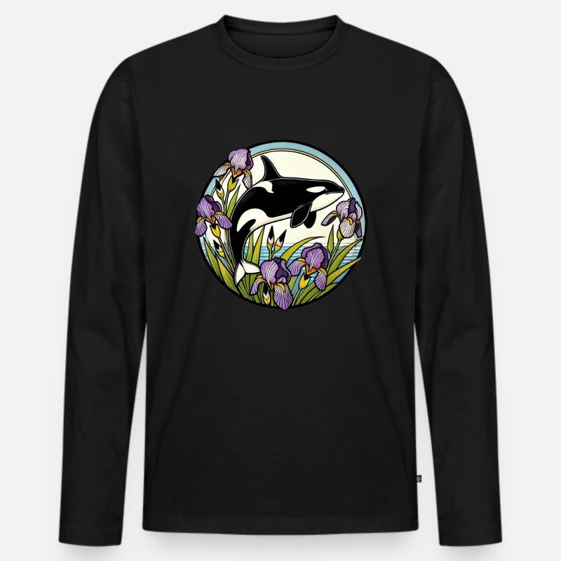 Schwertwal - Männer Premium Bio Langarmshirt - Schwarz