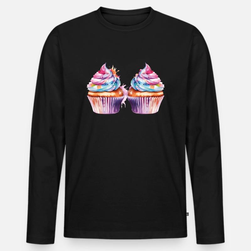 cupcake 2 - Männer Premium Bio Langarmshirt - Schwarz