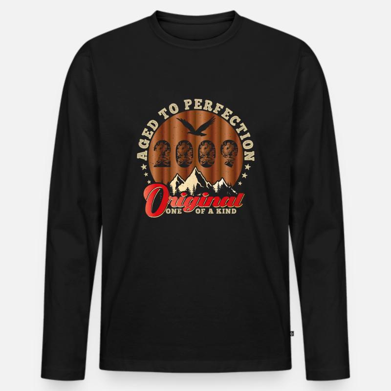 Ikonisches Jubiläum 2009 - Männer Premium Bio Langarmshirt - Schwarz