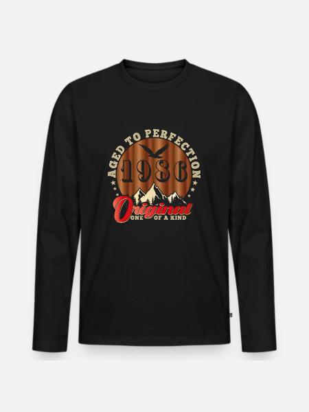 Iconic 1986 Anniversary - Men's Premium Organic Long Sleeve Shirt - black