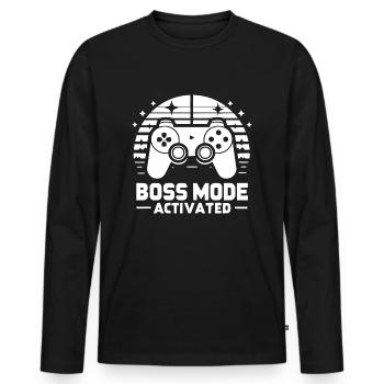 Bos Mode Activated - Men's Premium Organic Long Sleeve Shirt - black - Front - Nico (187cm)