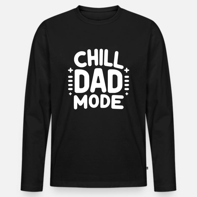 Chill-Dad-Modus - Männer Premium Bio Langarmshirt - Schwarz