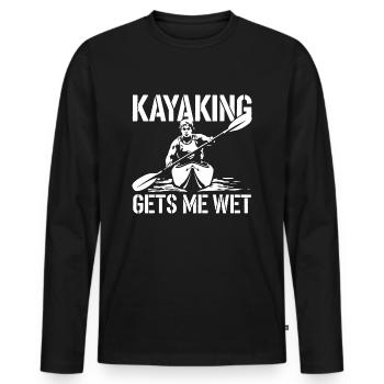 Pour les kayakistes humoristiques - T-shirt manches longues Premium bio Homme - noir - Devant - Nico (187cm)