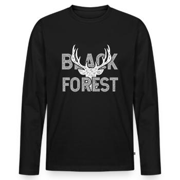 Forêt-Noire pour les chemises noires - T-shirt manches longues Premium bio Homme - noir - Devant - Nico (187cm)