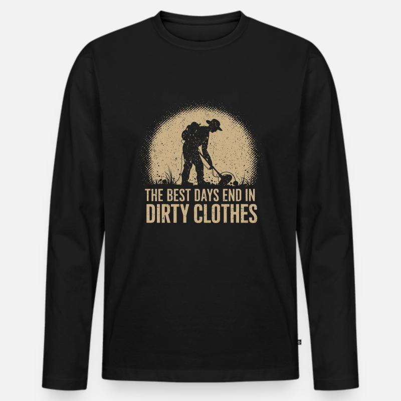 Leidenschaft für das Unentdeckte - Männer Premium Bio Langarmshirt - Schwarz