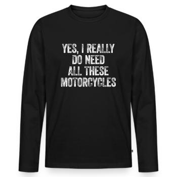 Un style de vie motard sans limites - T-shirt manches longues Premium bio Homme - noir - Devant - Nico (187cm)