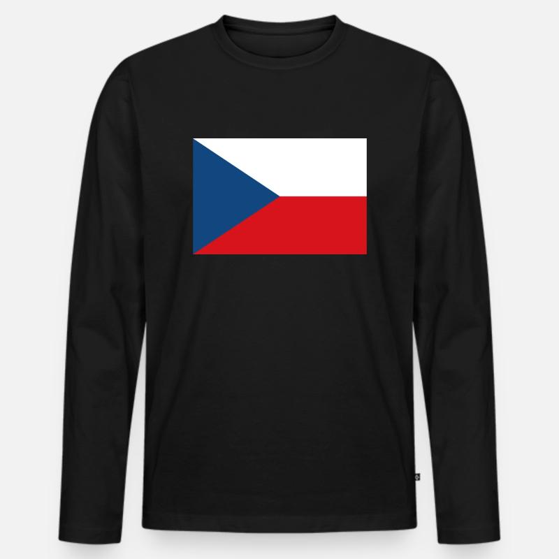 Tschechische Republik - Männer Premium Bio Langarmshirt - Schwarz