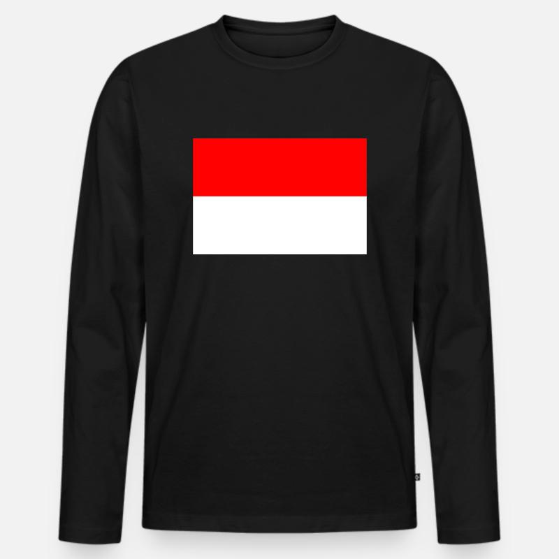 Indonesien - Männer Premium Bio Langarmshirt - Schwarz
