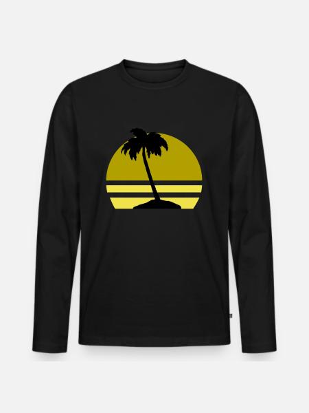 Palm Island - Men's Premium Organic Long Sleeve Shirt - black