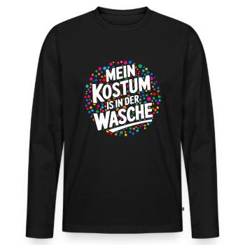 Mein Kostüm ist in der Wäscherei Carnival Party - Männer Premium Bio Langarmshirt - Schwarz - Vorne - Nico (187cm)