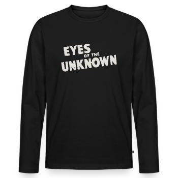 LES YEUX DE L’INCONNU - T-shirt manches longues Premium bio Homme - noir - Devant - Nico (187cm)
