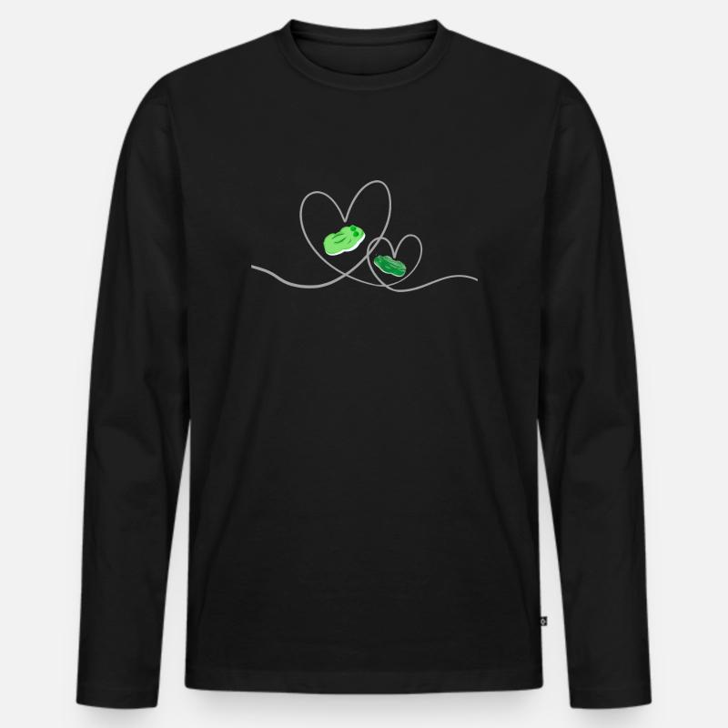 Froglove hearts - Männer Premium Bio Langarmshirt - Schwarz
