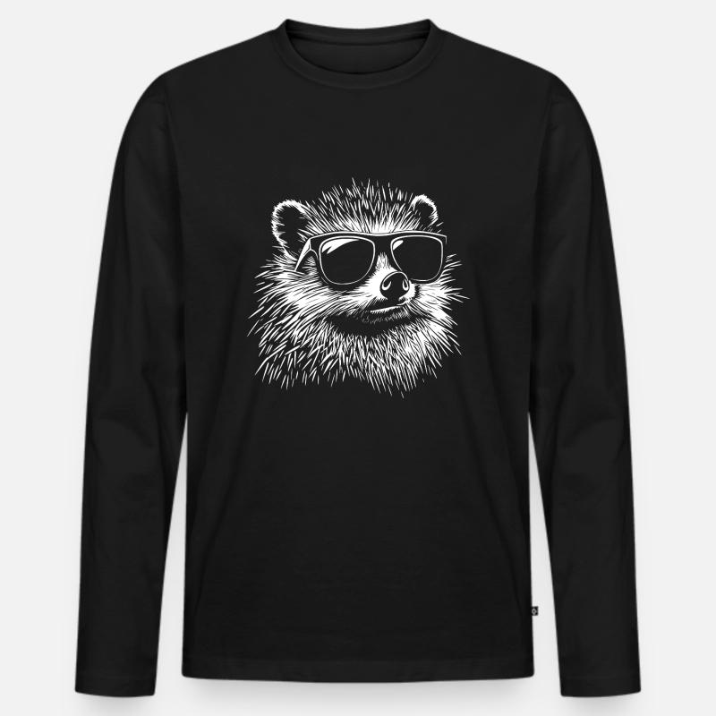 Igel Sonnenbrille - Männer Premium Bio Langarmshirt - Schwarz