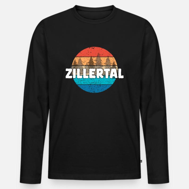 Zillertal - Männer Premium Bio Langarmshirt - Schwarz