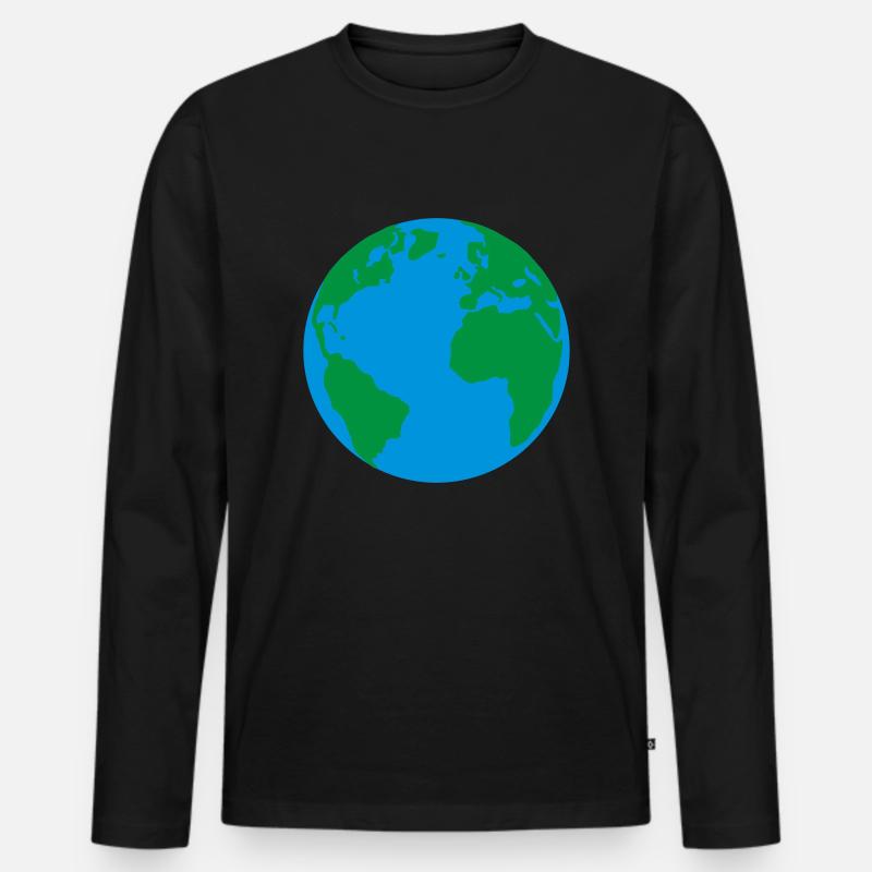 Erde, Erdkugel, Welt - Männer Premium Bio Langarmshirt - Schwarz