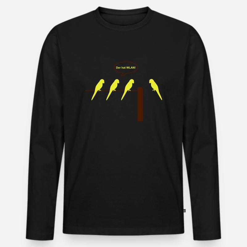 Der hat WLAN (md) - Männer Premium Bio Langarmshirt - Schwarz