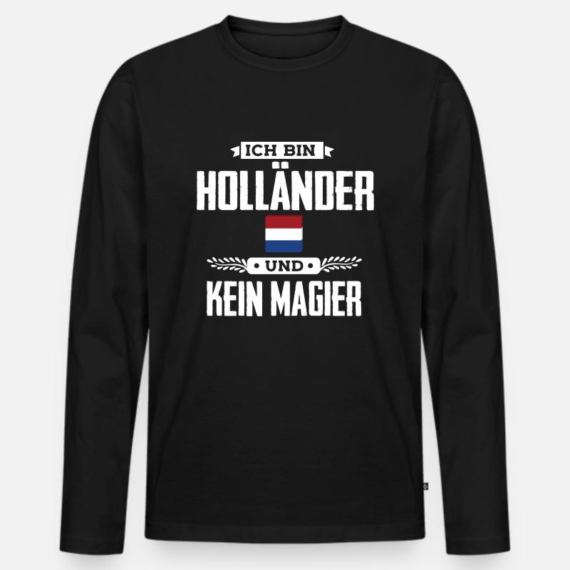 Ich bin Holländer - Männer Premium Bio Langarmshirt - Schwarz