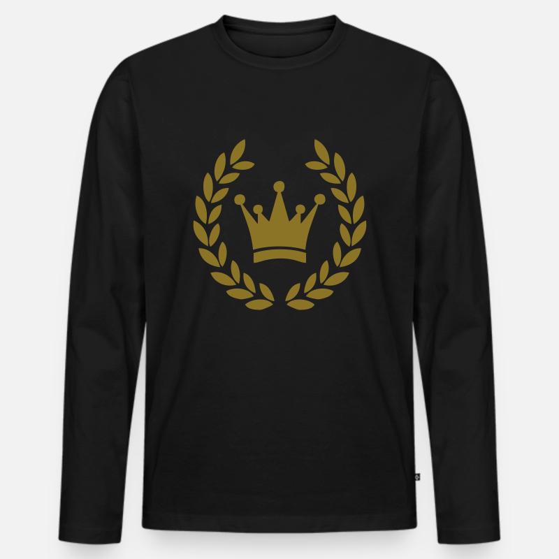 deluxe crown - Männer Premium Bio Langarmshirt - Schwarz