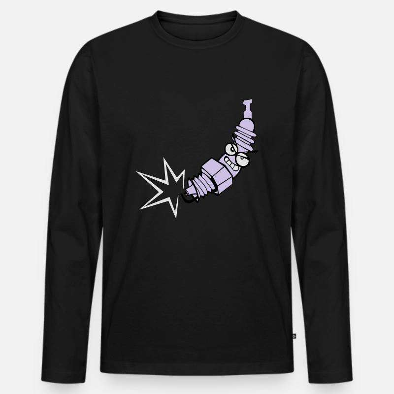 Spark plug with color changing function - Men's Premium Organic Long Sleeve Shirt - black