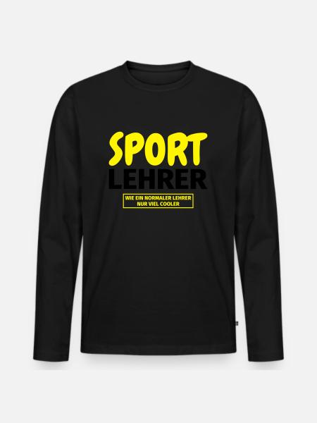 Sportlehrer Geschenk - Männer Premium Bio Langarmshirt - Schwarz