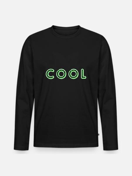 COOL néons verts - T-shirt manches longues Premium bio Homme - noir