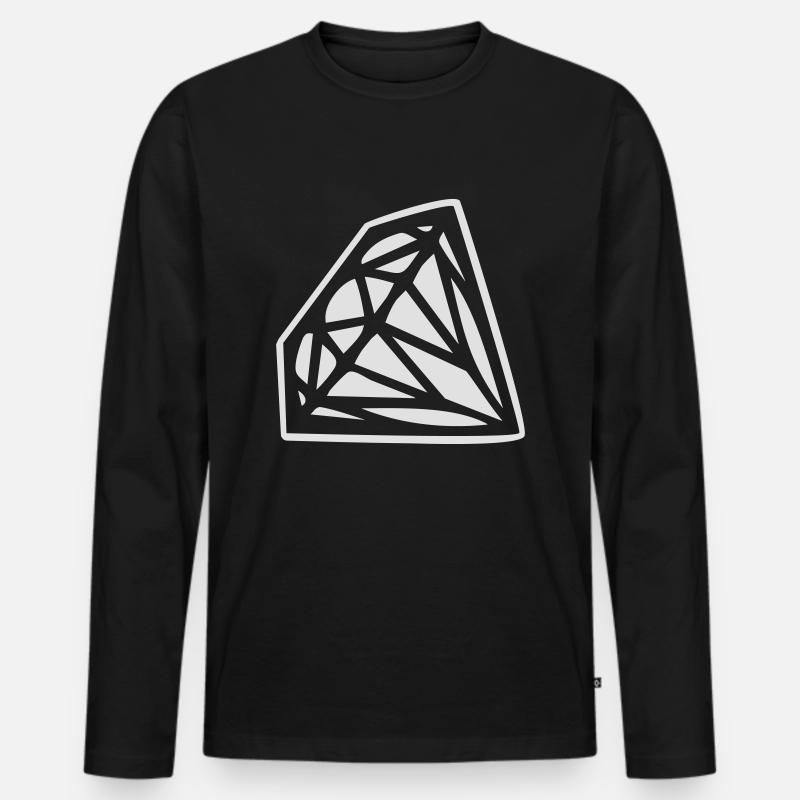 Diamond - Männer Premium Bio Langarmshirt - Schwarz