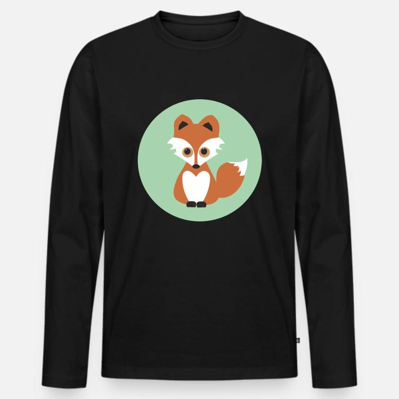 fuchs - Männer Premium Bio Langarmshirt - Schwarz