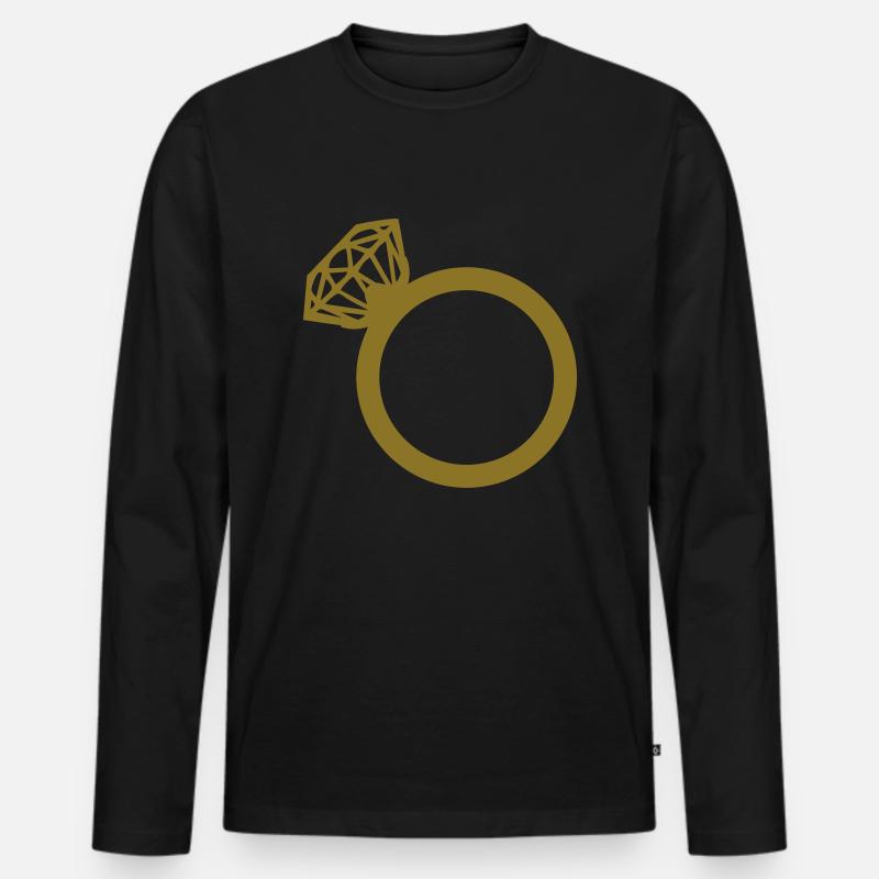 diamond ring - Männer Premium Bio Langarmshirt - Schwarz