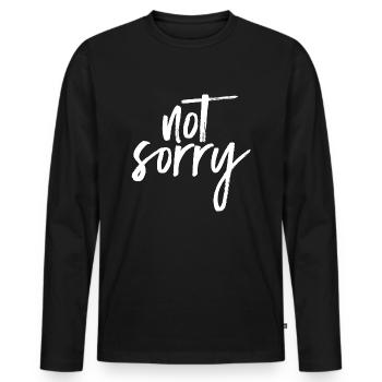 Not Sorry - T-shirt manches longues Premium bio Homme - noir - Devant - Nico (187cm)