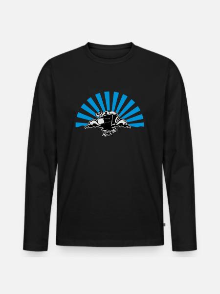 Motorboot 3C - Farbwechsel - Männer Premium Bio Langarmshirt - Schwarz