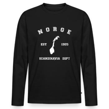Norge - T-shirt manches longues Premium bio Homme - noir - Devant - Nico (187cm)