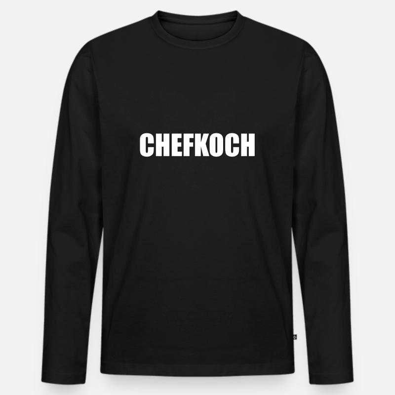 Koch Essen Chefkoch kochen restaurant - Männer Premium Bio Langarmshirt - Schwarz