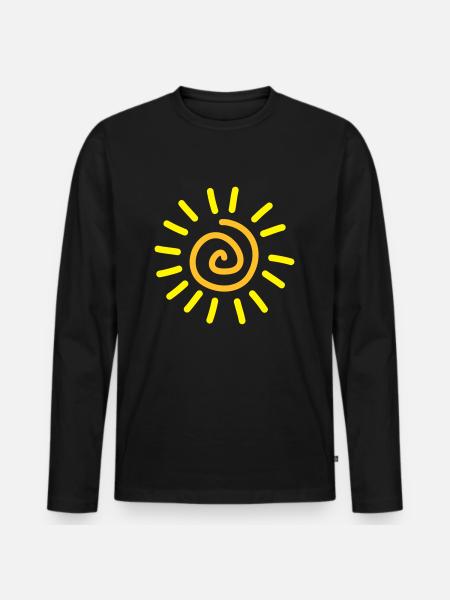 sonne_02 - Men's Premium Organic Long Sleeve Shirt - black
