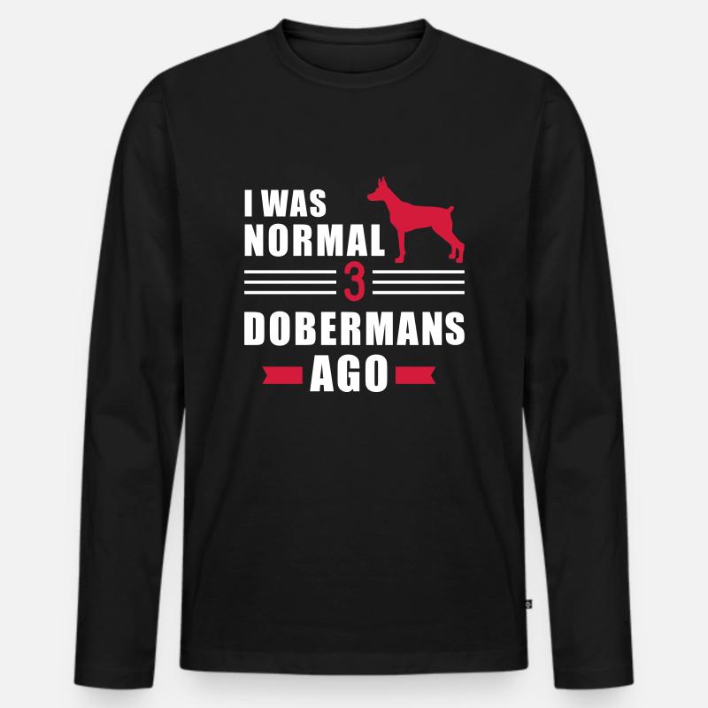 Dobermann - Männer Premium Bio Langarmshirt - Schwarz