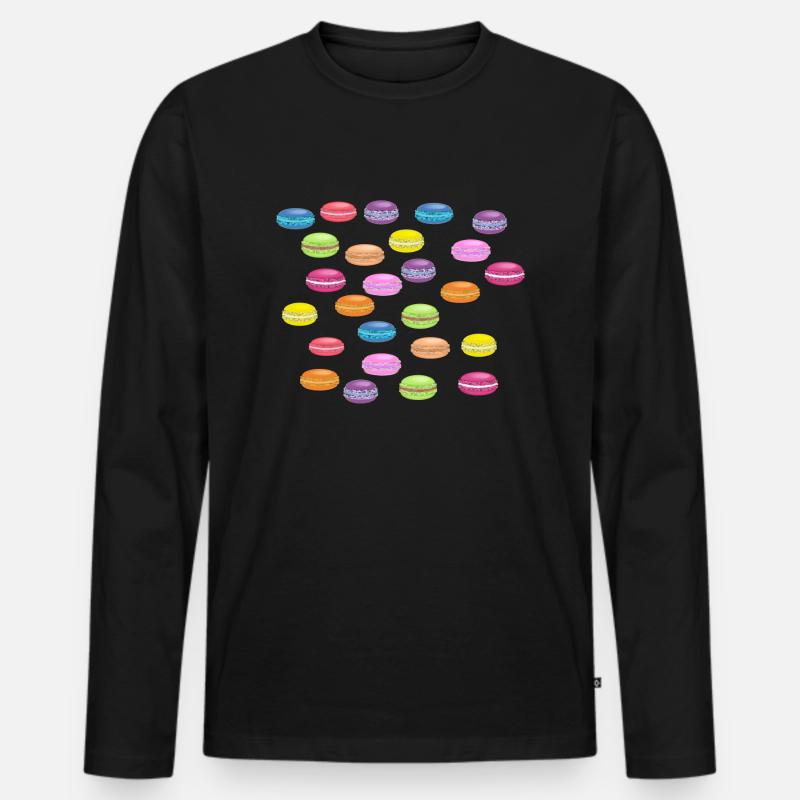 Macarons - Männer Premium Bio Langarmshirt - Schwarz