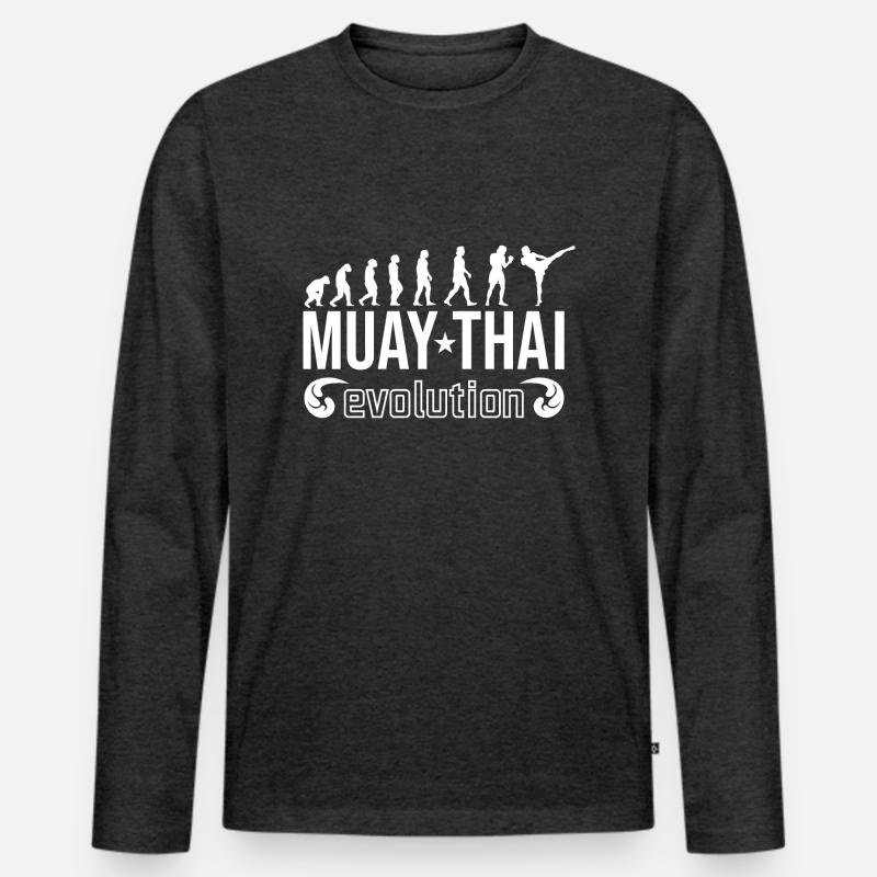 Muay Thai Evolution | Thaiboxen die Evolution Männer Premium Bio Langarmshirt
