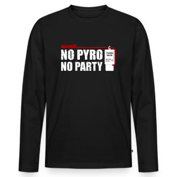 No pyro no party salut - Men's Premium Organic Long Sleeve Shirt - black - Front - Nico (187cm)